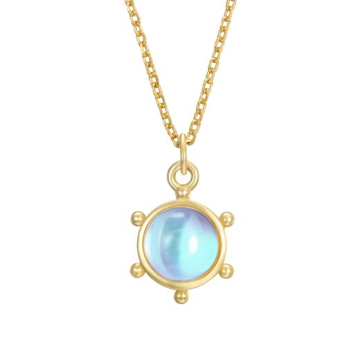 Colgante Plata Dorada COM0122DOPL Piedra Mineral Piedra Luna