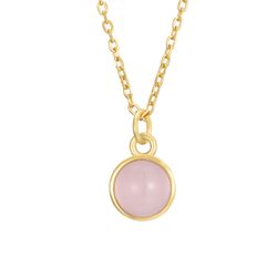Colgante Plata Dorada COM0123DOCR Piedra Mineral Cuarzo Rosa