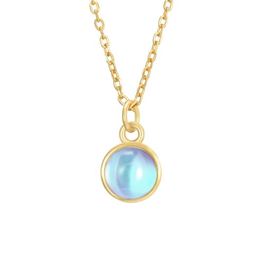Colgante Plata Dorada COM0123DOPL Piedra Mineral Piedra Luna