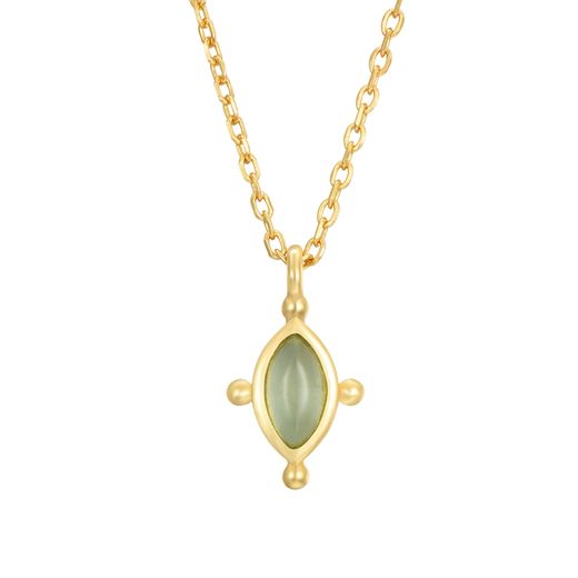 Colgante Plata Dorada COM0126DOCA Piedra Mineral Calcedonia