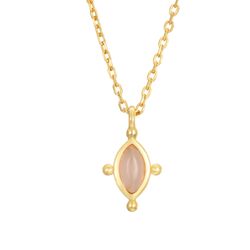 Colgante Plata Dorada COM0126DOCR Piedra Mineral Cuarzo Rosa