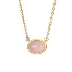 Colgante Plata Dorada COM0128DOCR Piedra Mineral Cuarzo Rosa