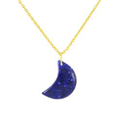 Colgante Plata Dorada COM0146DOLP Luna Piedra Mineral Lapislázuli