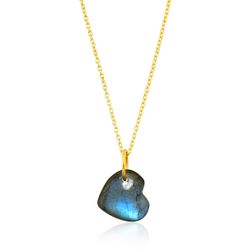 Colgante Plata Dorada COM0150DOLA Corazón Piedra Mineral Labradorita