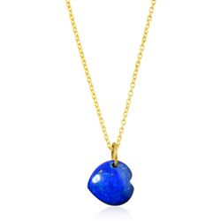 Colgante Plata Dorada COM0150DOLP Corazón Piedra Mineral Lapislázuli