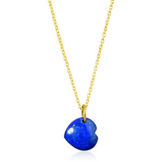 Colgante Plata Dorada COM0150DOLP Corazón Piedra Mineral Lapislázuli