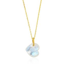Colgante Plata Dorada COM0150DOPL Corazón Piedra Mineral Piedra Luna
