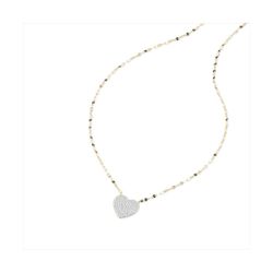 Colgante Plata Dorada J11640 Corazón Circonitas 40+5cm