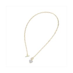 Colgante Plata Dorada J11644 Corazón Circonitas 40cm