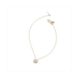 Colgante Plata Dorada J11654 Flor Circonitas 40+5cm