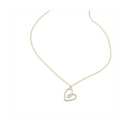 Colgante Plata Dorada J11658 Corazón Circonitas 40+5cm