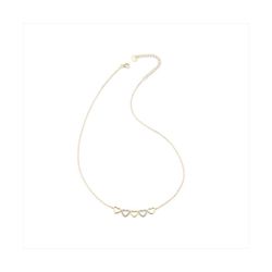 Colgante Plata Dorada J11664 Corazones Circonitas 40+5cm