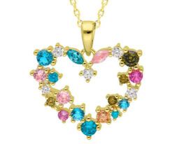 Colgante Plata Dorada Liska LAD7263CL-D Corazón Circonitas Multicolor