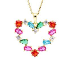 Colgante Plata Dorada Liska LAD7352CL-D Corazón Circonitas Multicolor