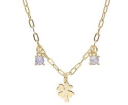 Colgante Plata Dorada Liska LAF6572CL-D Trébol Circonitas