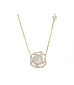 Colgante Plata Dorada Liska Mujer LAD4734CL-D Flor Corazón Circonitas