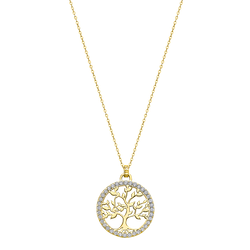 Colgante Plata Dorada Lotus LP1746-1/2 Árbol De La Vida Circonitas