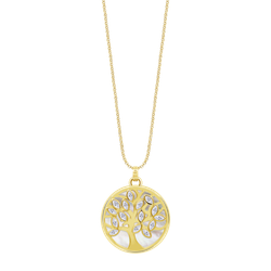 Colgante Plata Dorada Lotus LP1891-1/2 Árbol De La Vida Circonitas