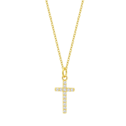 Colgante Plata Dorada Lotus LP3066-1/2 Cruz Circonitas