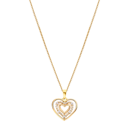 Colgante Plata Dorada Lotus LP3143-1/2 Corazón Circonitas