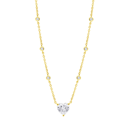 Colgante Plata Dorada Lotus LP3648-1/2 Corazón Circonita