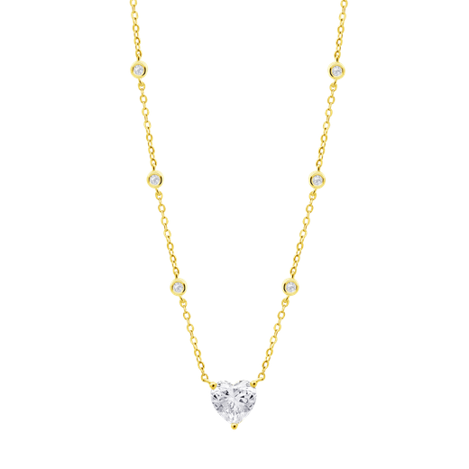 Colgante Plata Dorada Lotus LP3648-1/2 Corazón Circonita