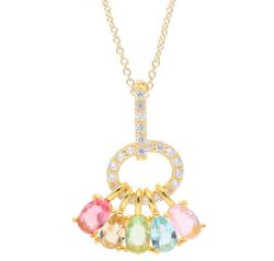 Colgante Liska Plata Dorada LPZ190CL-D Circonitas Multicolor