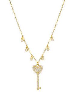 Colgante Plata Dorada Marea D02907/AZ Llave Circonitas