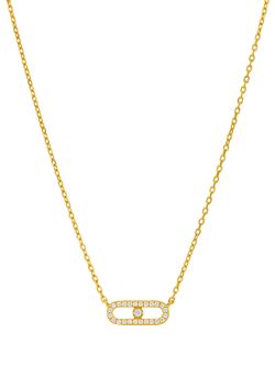 Colgante Plata Dorada Marea Mujer D04107/AO Óvalo Circonitas