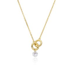 Colgante Plata Dorada Mujer 11mm COZ0397DO Aros Unidos Circonitas