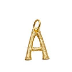 Colgante Plata Dorada Mujer 15mm CG00057DOA Letra A