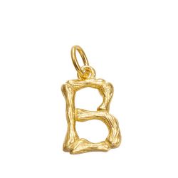 Colgante Plata Dorada Mujer 15mm CG00057DOB Letra B