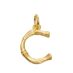 Colgante Plata Dorada Mujer 15mm CG00057DOC Letra C