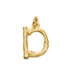 Colgante Plata Dorada Mujer 15mm CG00057DOD Letra D