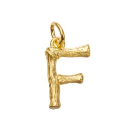 Colgante Plata Dorada Mujer 15mm CG00057DOF Letra F