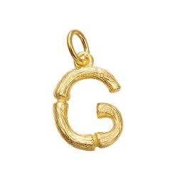 Colgante Plata Dorada Mujer 15mm CG00057DOG Letra G