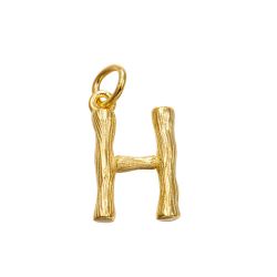 Colgante Plata Dorada Mujer 15mm CG00057DOH Letra H