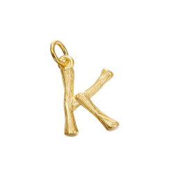 Colgante Plata Dorada Mujer 15mm CG00057DOK Letra K