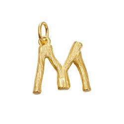 Colgante Plata Dorada Mujer 15mm CG00057DOM Letra M
