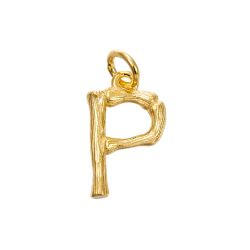Colgante Plata Dorada Mujer 15mm CG00057DOP Letra P
