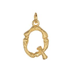 Colgante Plata Dorada Mujer 15mm CG00057DOQ Letra Q