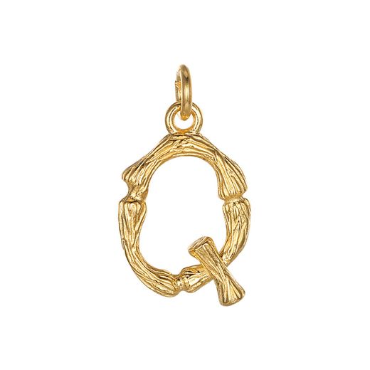 Colgante Plata Dorada Mujer 15mm CG00057DOQ Letra Q