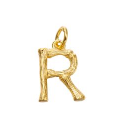 Colgante Plata Dorada Mujer 15mm CG00057DOR Letra R