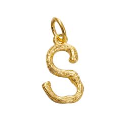 Colgante Plata Dorada Mujer 15mm CG00057DOS Letra S