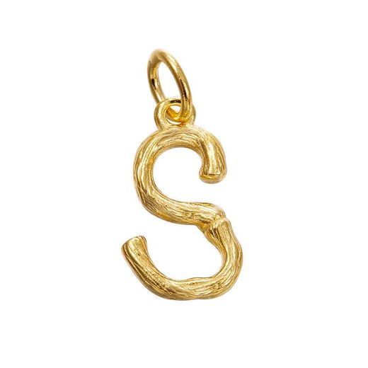 Colgante Plata Dorada Mujer 15mm CG00057DOS Letra S