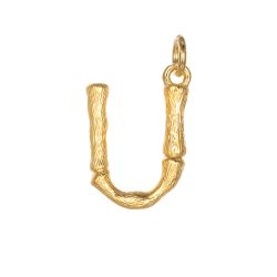 Colgante Plata Dorada Mujer 15mm CG00057DOU Letra U