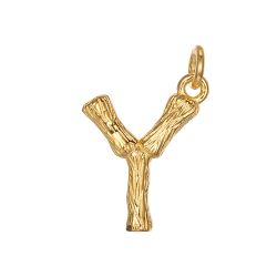 Colgante Plata Dorada Mujer 15mm CG00057DOY Letra Y