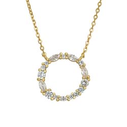 Colgante Plata Dorada Mujer 16mm COZ0344DO Círculo Circonitas