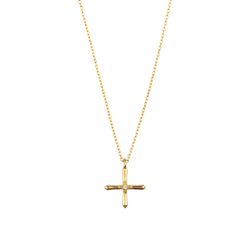 Colgante Plata Dorada Mujer 17mm COZ0377DO Cruz Circonitas