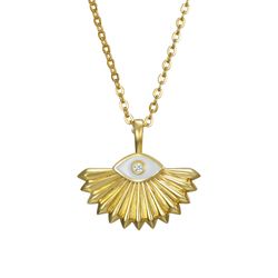 Colgante Plata Dorada Mujer 18mm COZ0356DO Abanico Circonitas
